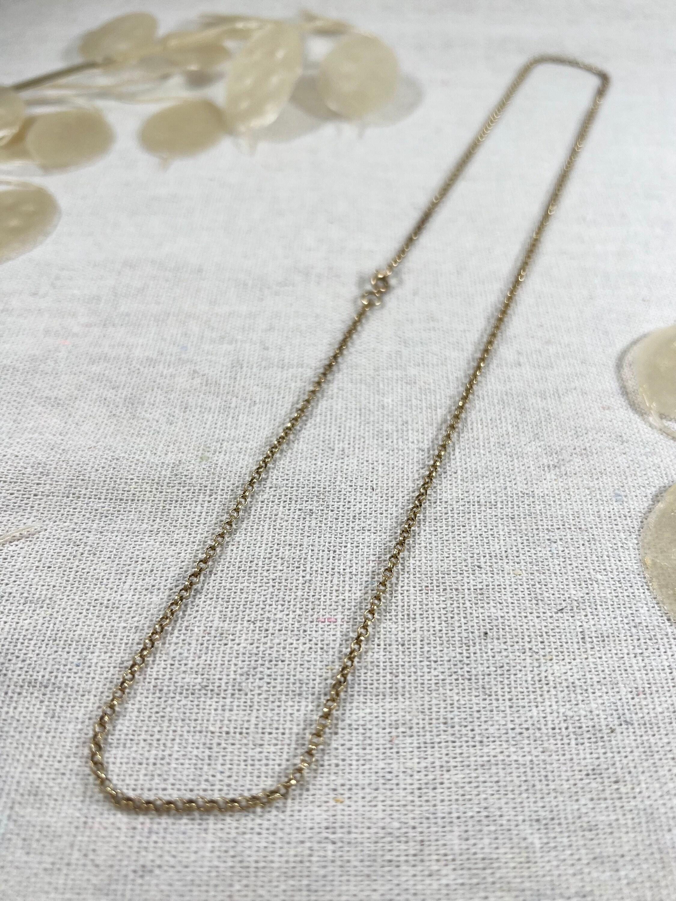 Vintage 9 Karat Gelbgold, 1980er Jahre 23 Zoll Gürtelgliederkette mit Bolt-Ringverschluss im Angebot 2