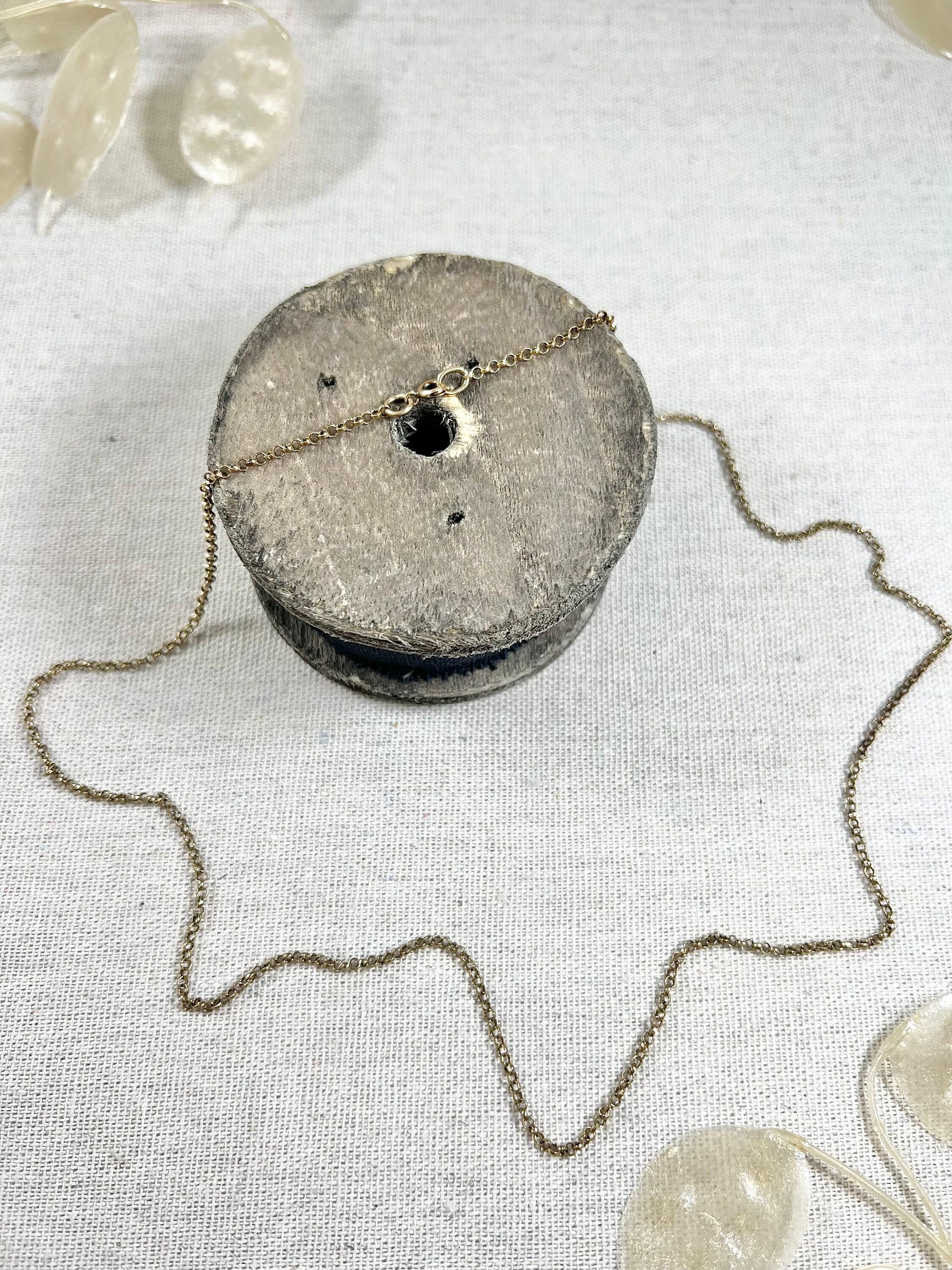 Vintage 9 Karat Gelbgold, 1980er Jahre 23 Zoll Gürtelgliederkette mit Bolt-Ringverschluss im Angebot 4