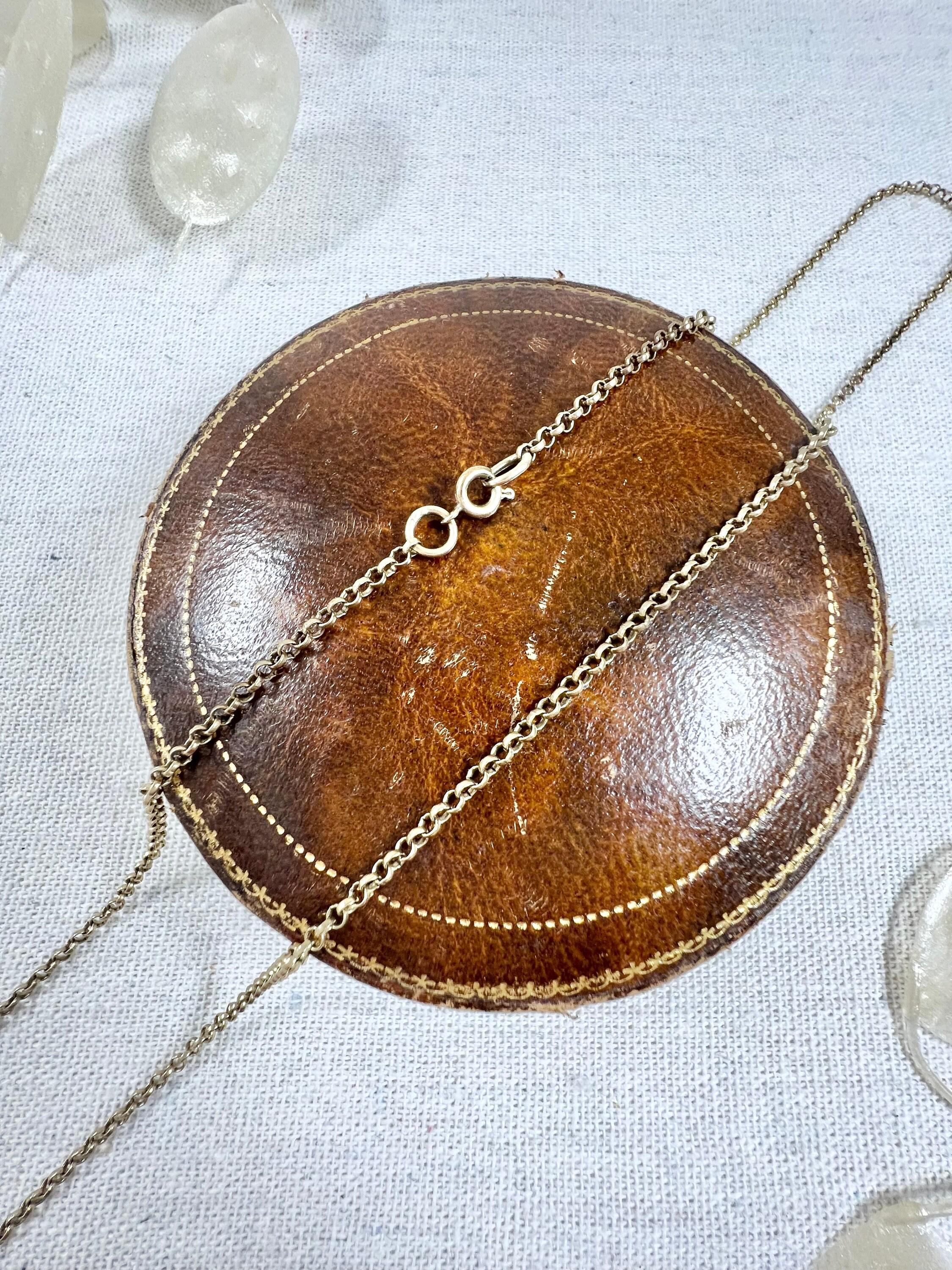 Vintage 9 Karat Gelbgold, 1980er Jahre 23 Zoll Gürtelgliederkette mit Bolt-Ringverschluss im Angebot 5