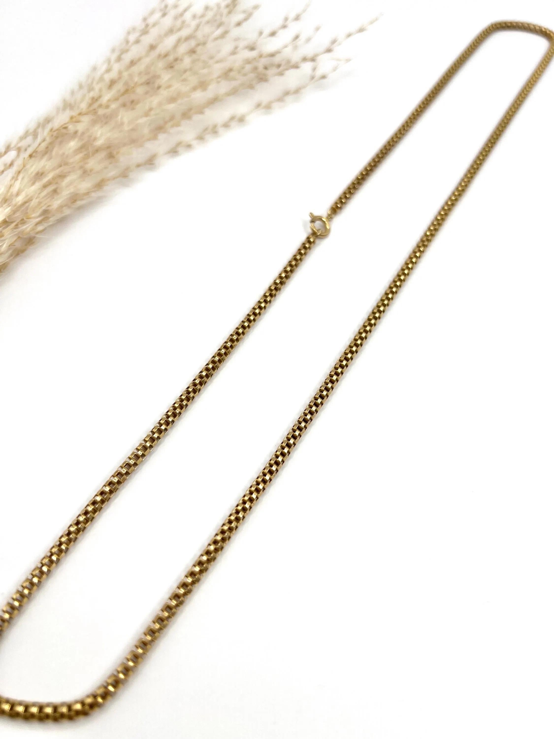 Vintage 9ct Yellow Gold, 1980s 24 3/4 Inch Balestra Box Snake-Link Chain In Good Condition In Brighton, GB