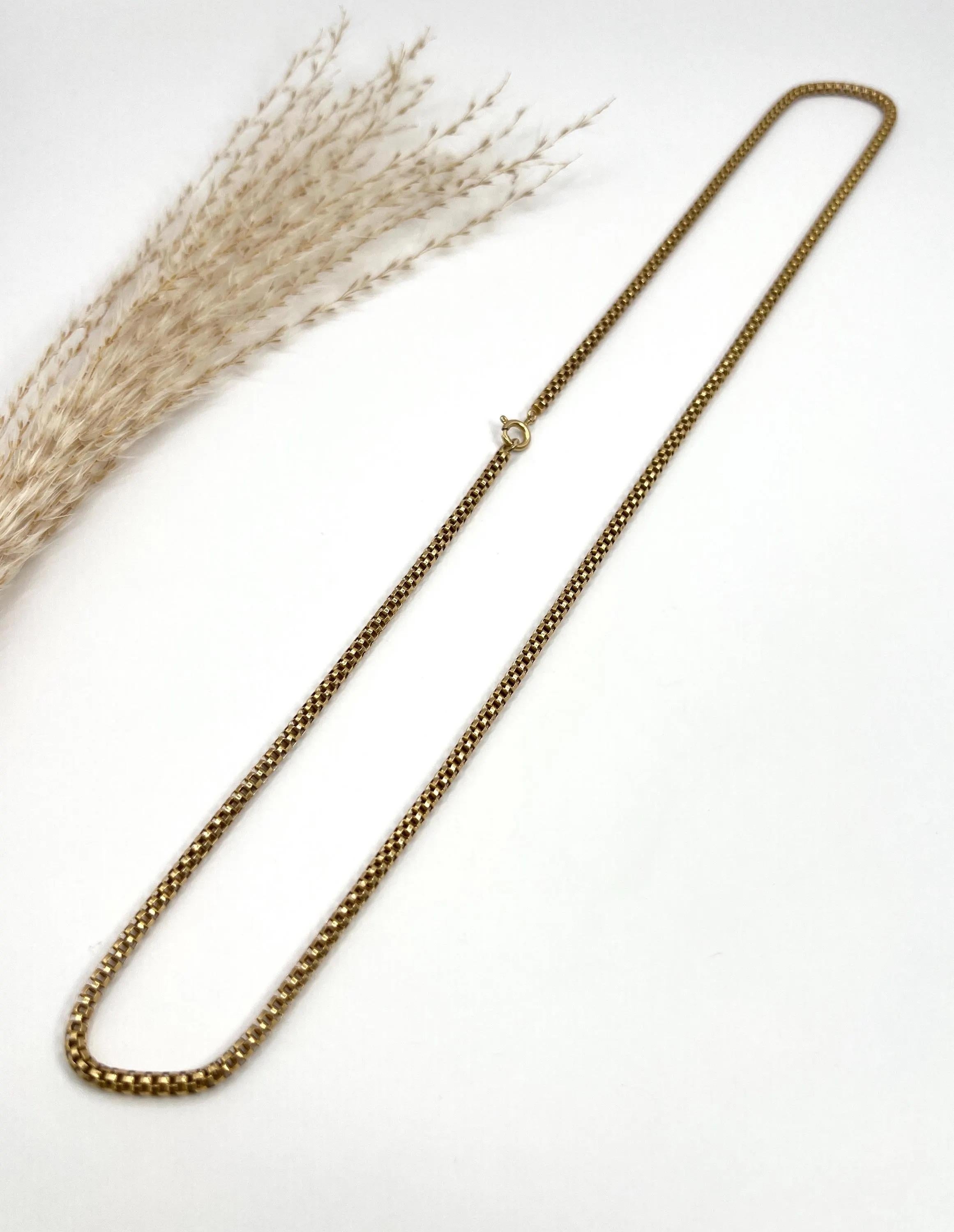 Vintage 9ct Yellow Gold, 1980s 24 3/4 Inch Balestra Box Snake-Link Chain 1