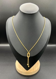 Vintage 9ct Yellow Gold 1990s Snake-Link Lovers Knot Chain Hallmarked Birmingham