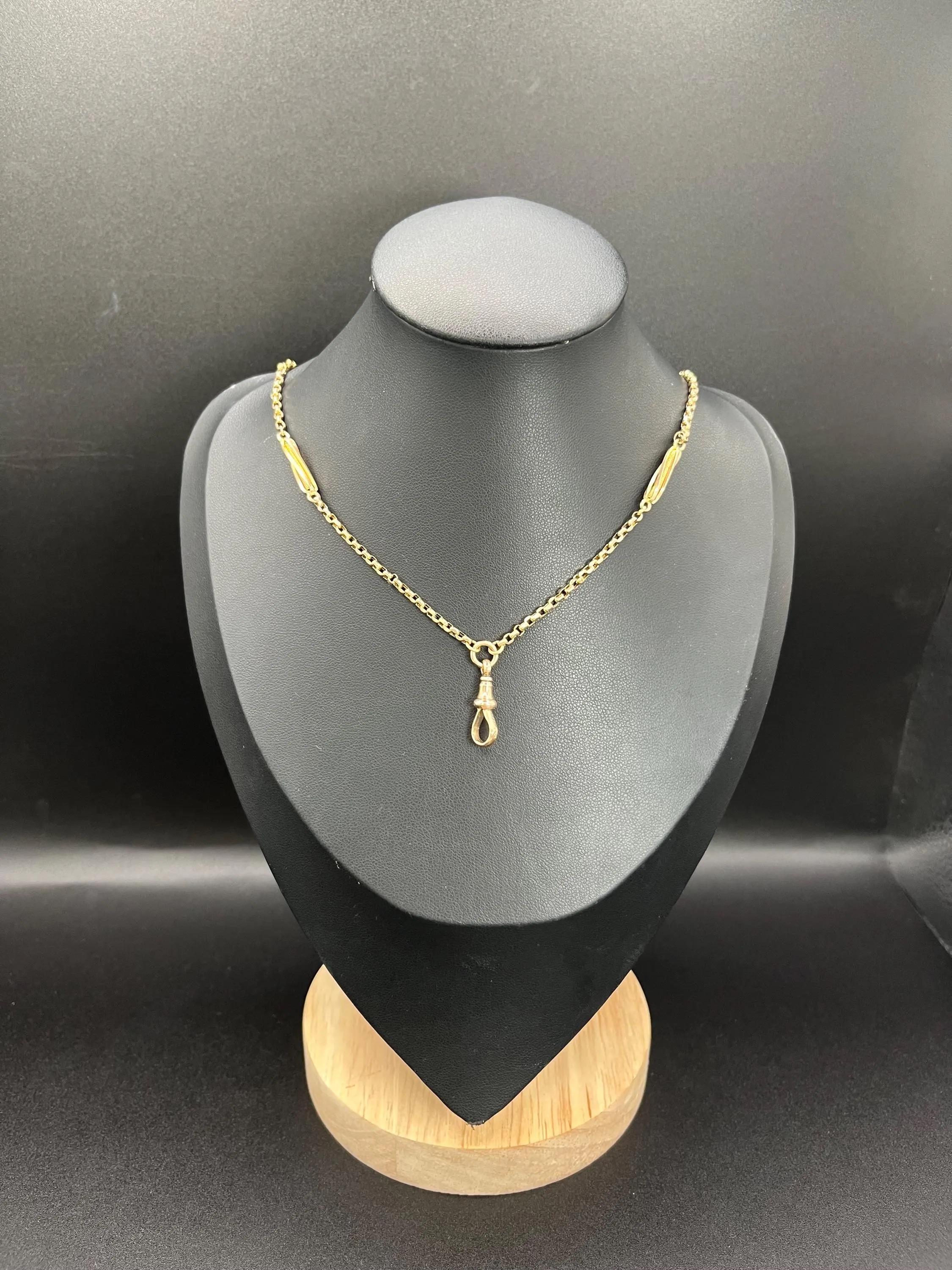 Catena d'epoca in oro giallo 9 carati, 24 pollici di catena a maglie ritorte con chiusura a girella in vendita 6