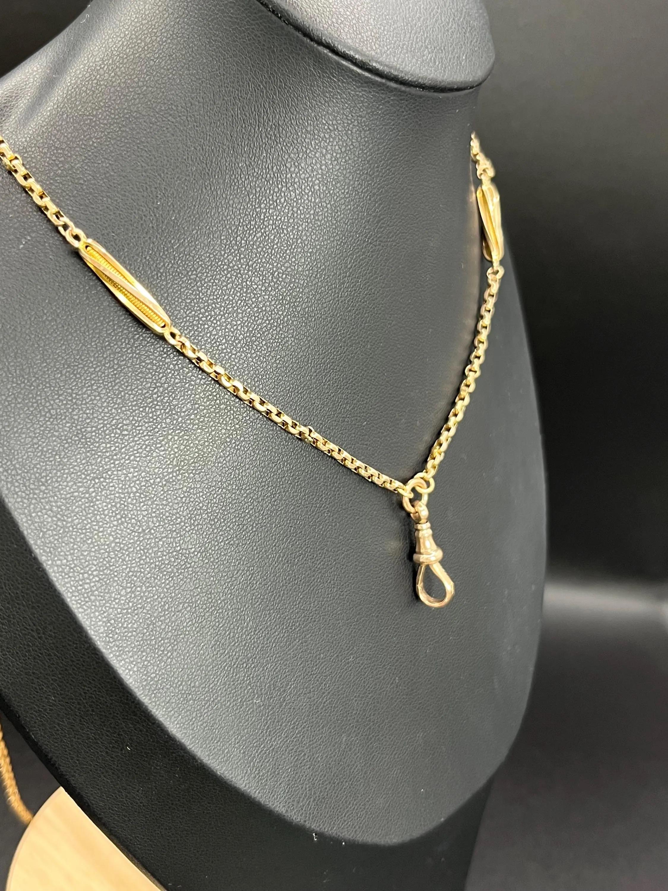 da uomo o donna Catena d'epoca in oro giallo 9 carati, 24 pollici di catena a maglie ritorte con chiusura a girella in vendita