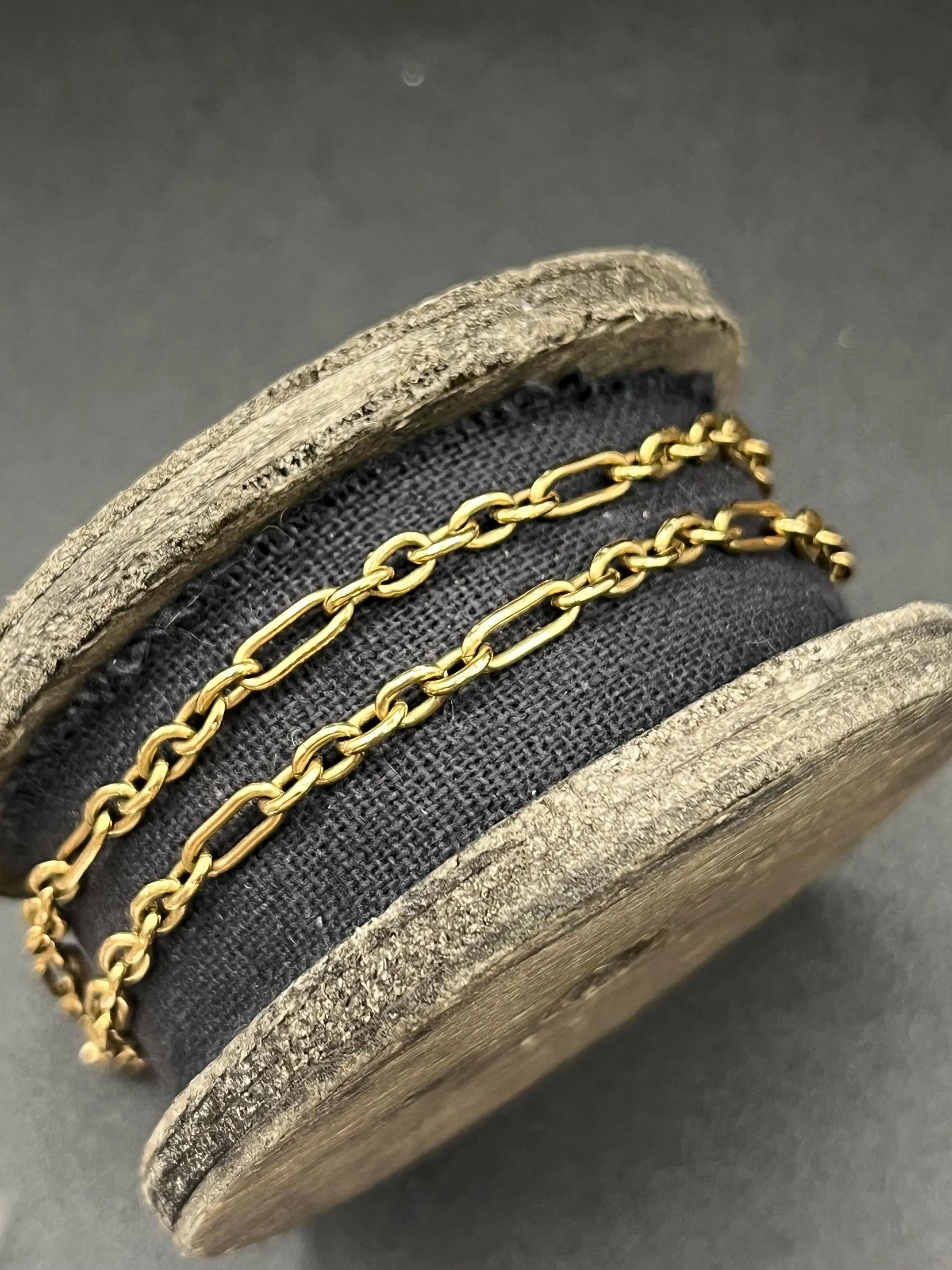da uomo o donna Catena Albert Gold d'epoca in oro giallo 9ct con barra a T, 18 pollici circa 1980 in vendita