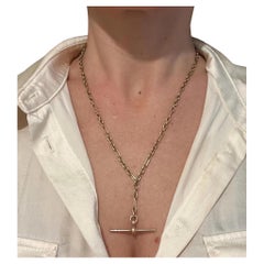 Vintage 9ct Yellow Gold Albert Chain with T-Bar, 18inches Circa 1980