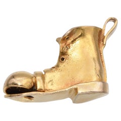 Vintage 9ct Yellow Gold Boot Charm Pendant