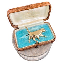 Vintage 9ct Yellow Gold, Cat Brooch Hallmarked Sheffield 1992