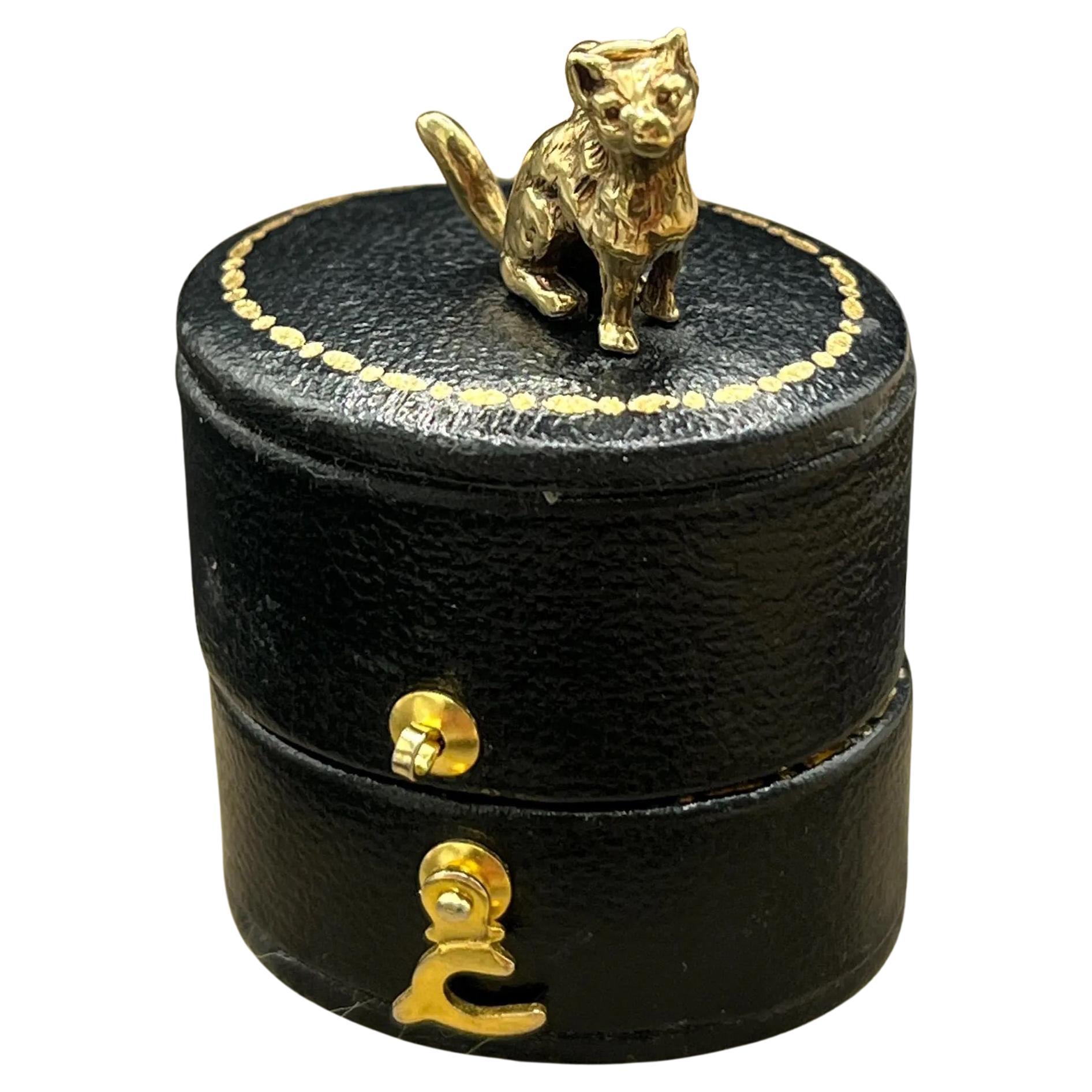 Vintage 9ct Yellow Gold, Cat Pendant, Bracelet Charm, Necklace Charm, Hallmarked