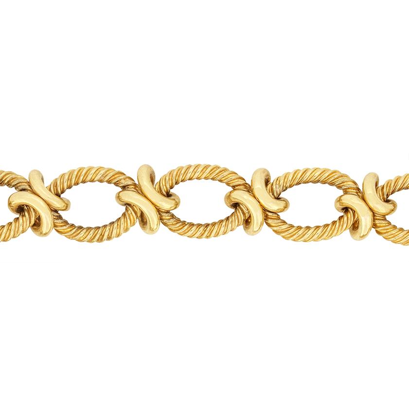 Bracelet vintage en chaîne en or jaune 9ct, poinçonné 1963 Bon état - En vente à London, GB
