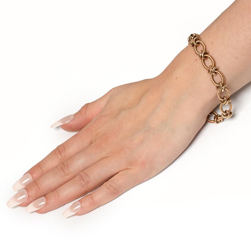 Bracelet vintage en chaîne en or jaune 9ct, poinçonné 1963 Unisexe en vente