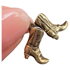 Colgante vintage de oro amarillo de 9 ct, colgante de botas de vaquero, Hallmarked Londres 1969