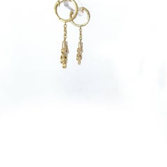 Vintage 9ct Yellow Gold Earrings Set With Round Diamonds