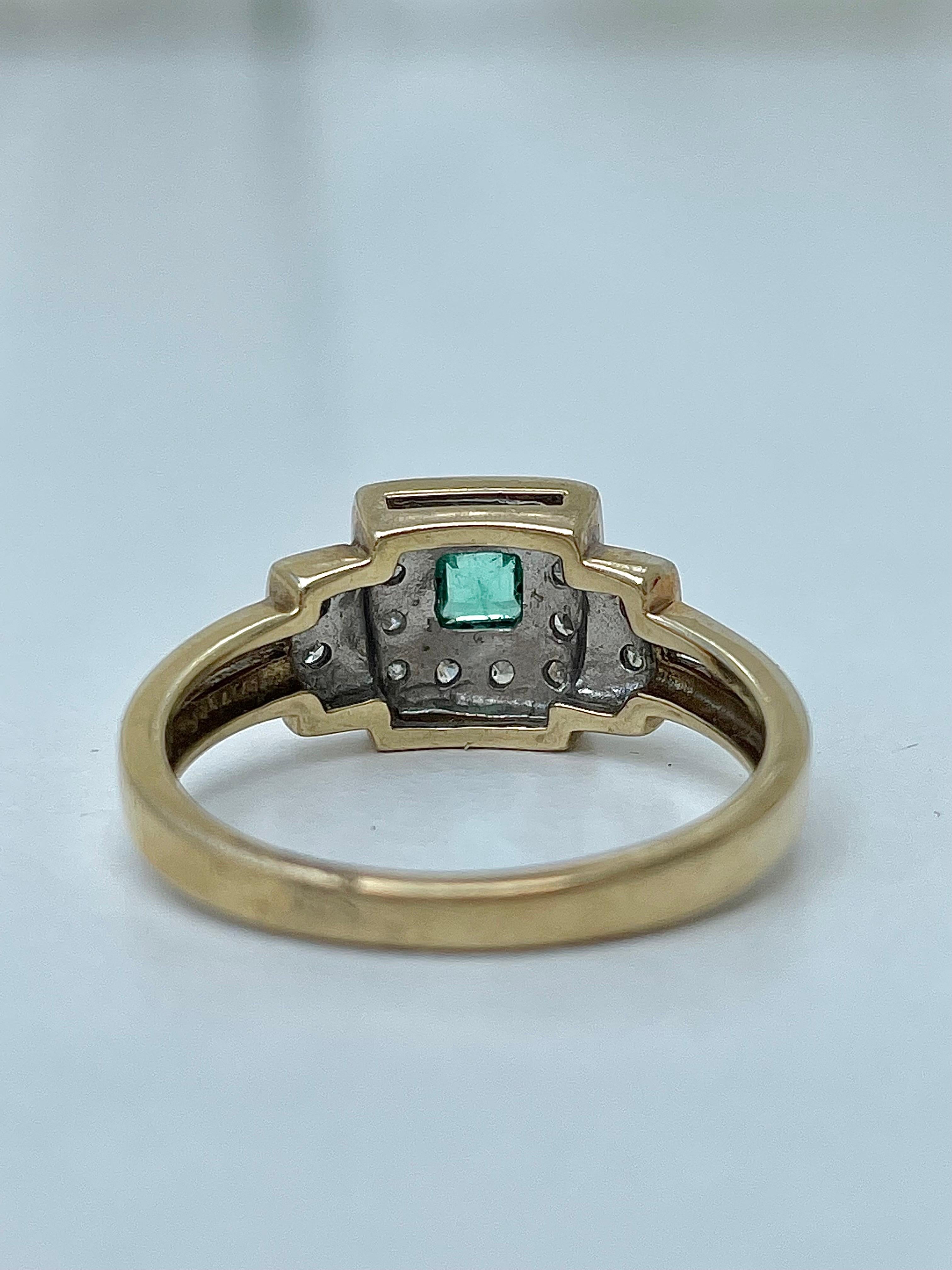 vintage square cut emerald ring