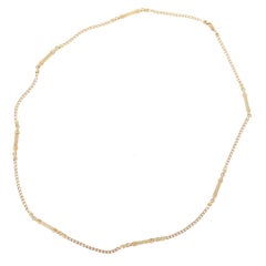Vintage 9 Carat Yellow Gold Fancy Link Long Chain, circa 1987