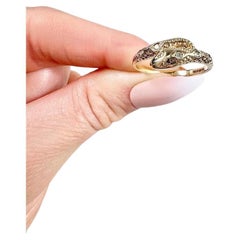 Vintage 9ct Yellow Gold, London Hallmarked 1988, Diamond Snake Ring