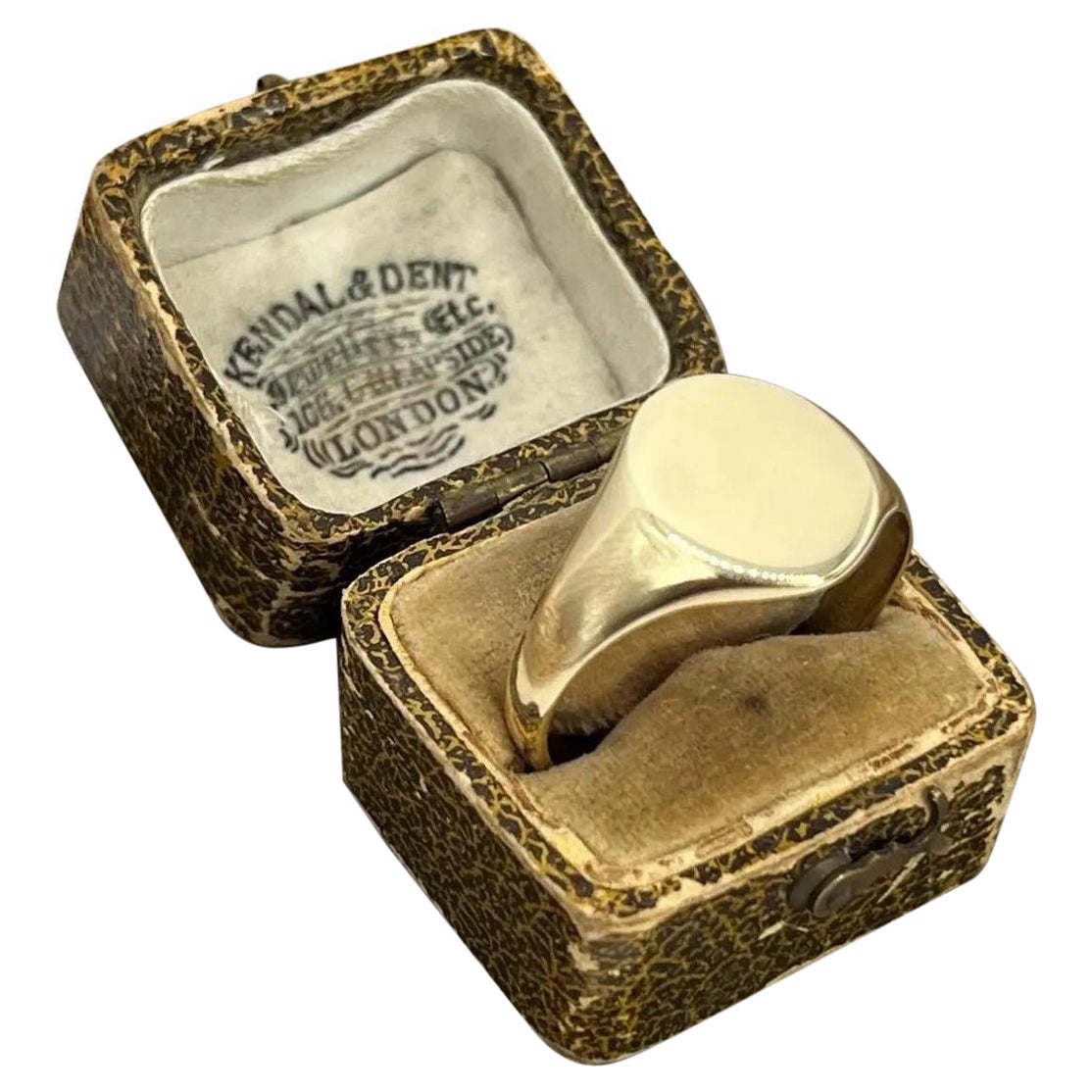 Anello Signet d'epoca in oro giallo 9ct, a forma ovale, con marchio Birmingham in vendita