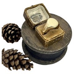 Vintage 9ct Yellow Gold, Oval Shaped Plain Signet Ring, Hallmarked Birmingham