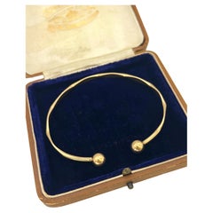 Vintage 9ct Yellow Gold Plain Torque Bangle, Hallmarked Sheffield 1993