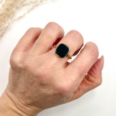 Vintage 9ct Yellow Gold Square Shaped Bloodstone Signet Ring, Hallmarked Chester