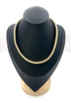 Vintage 9ct Yellow Gold, Tubogas Collar Necklace, Hallmarked London 1947