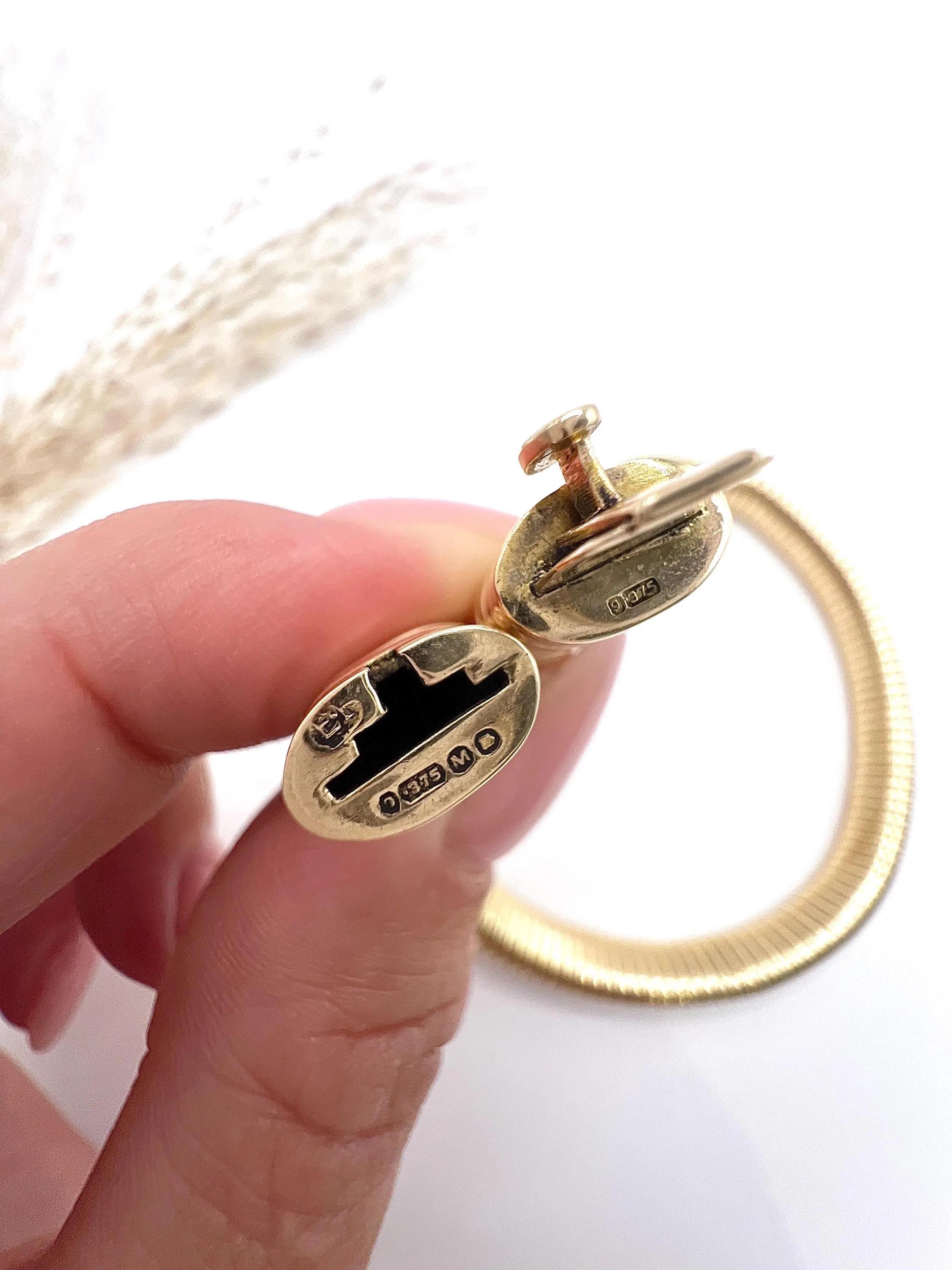 da uomo o donna Collana d'epoca in oro giallo 9ct, Tubogas, con marchio Londra 1947 in vendita