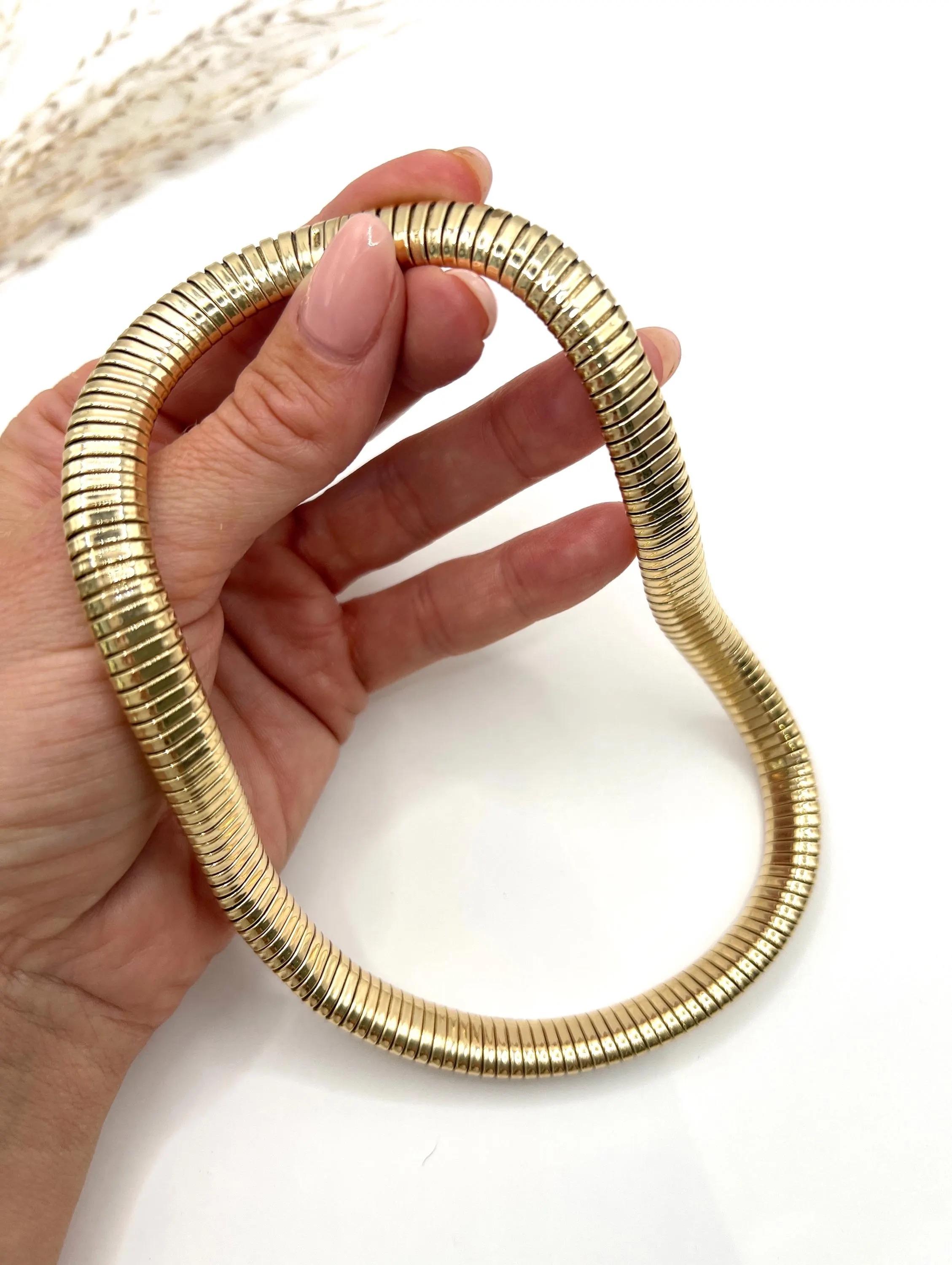 Collana d'epoca in oro giallo 9ct, Tubogas, con marchio Londra 1947 in vendita 1