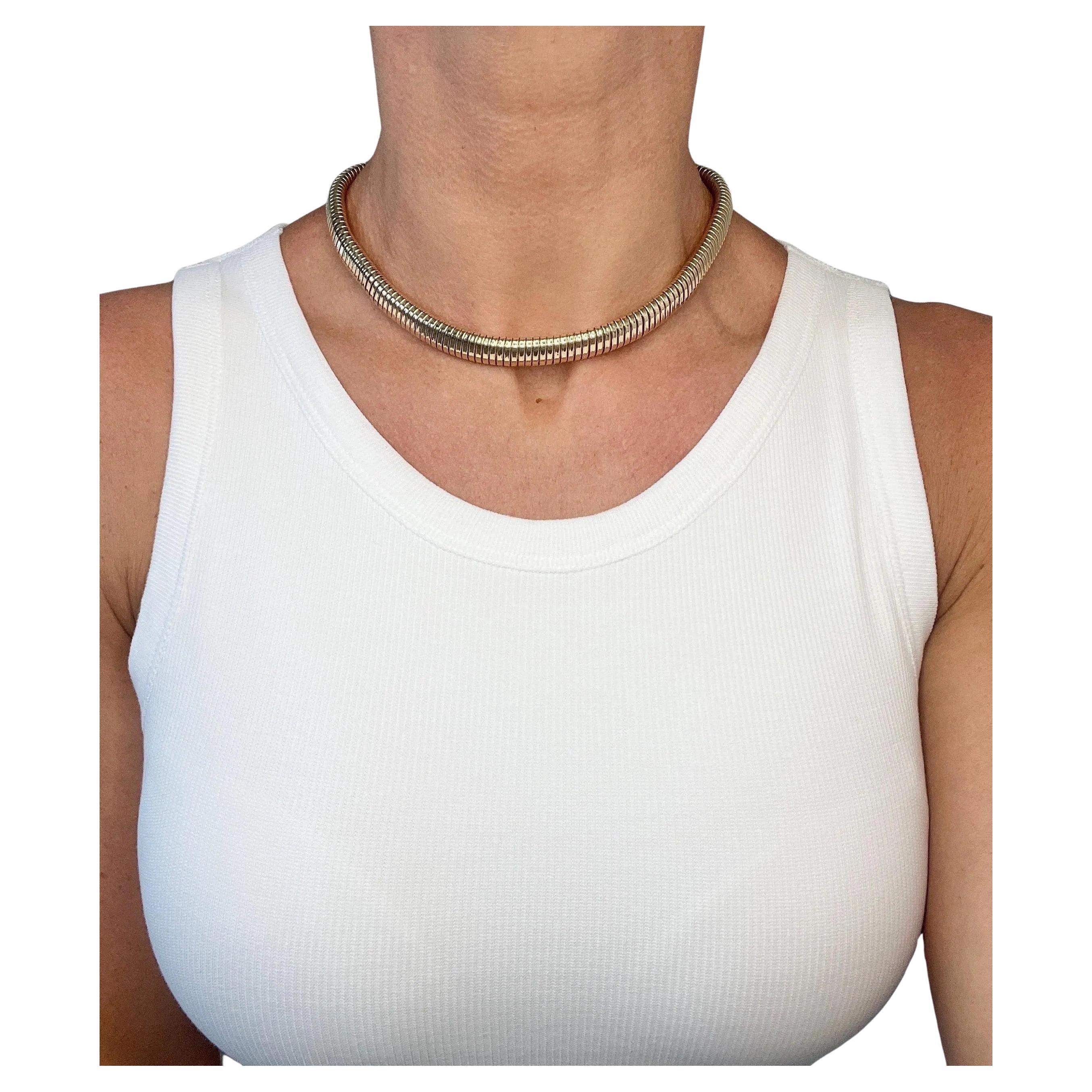 Collana d'epoca in oro giallo 9ct, Tubogas, con marchio Londra 1947 in vendita