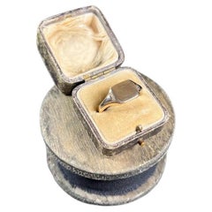 Vintage 9ct Yellow & White Gold, Birmingham Marked 1933, Rectangular Signet Ring