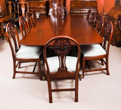 Vintage 9ft Dining Table by William Tillman & 10 Dining Chairs 20th Century