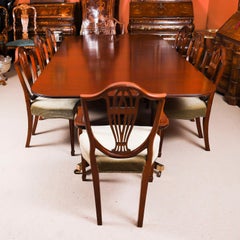 Vintage 9ft Dining Table & Set 8 dining chairs by William Tillman 20thCentury