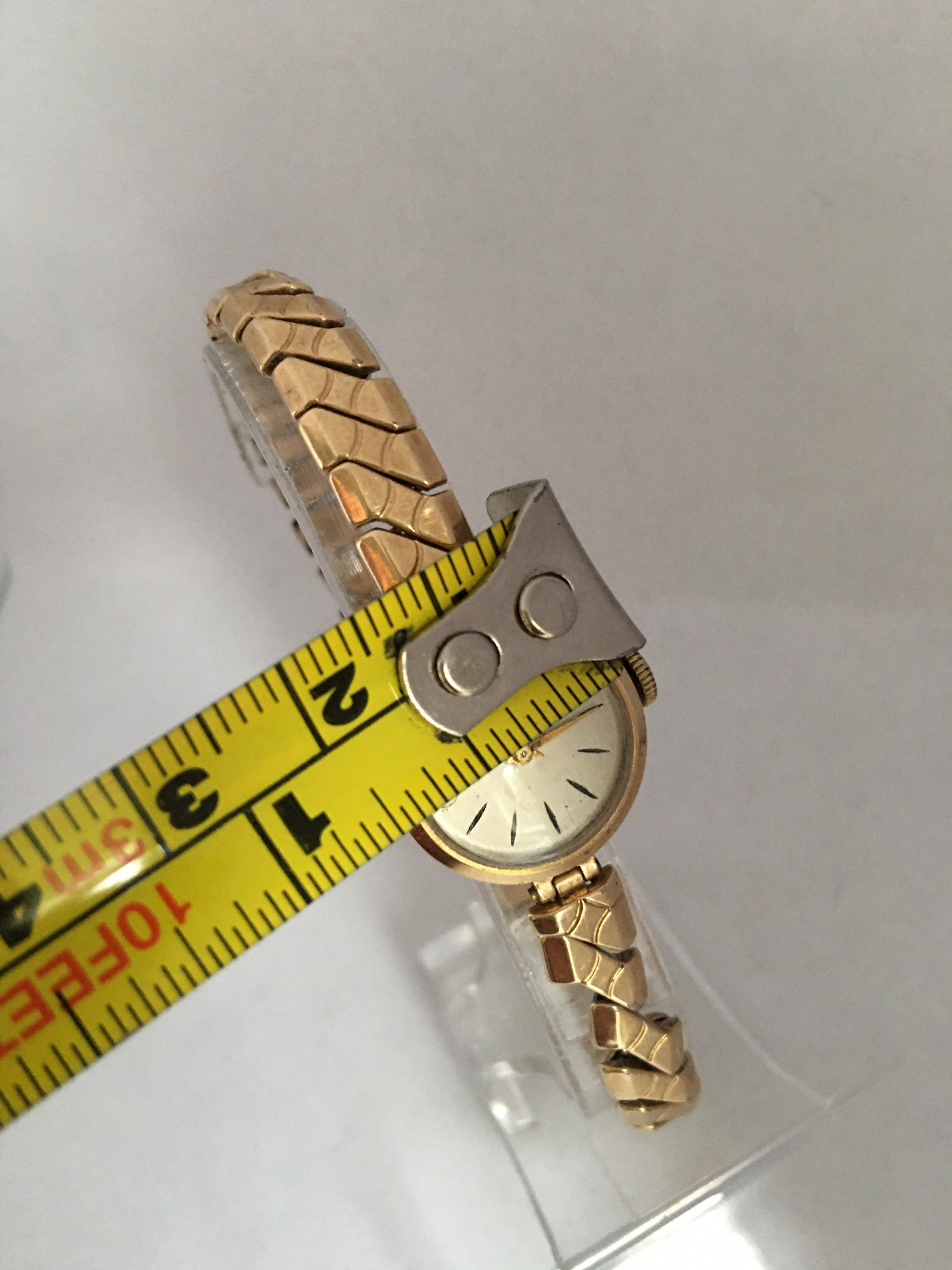 Vintage 9 Karat Gold and Rolled Gold Strap Ladies Mechanical Watch 3