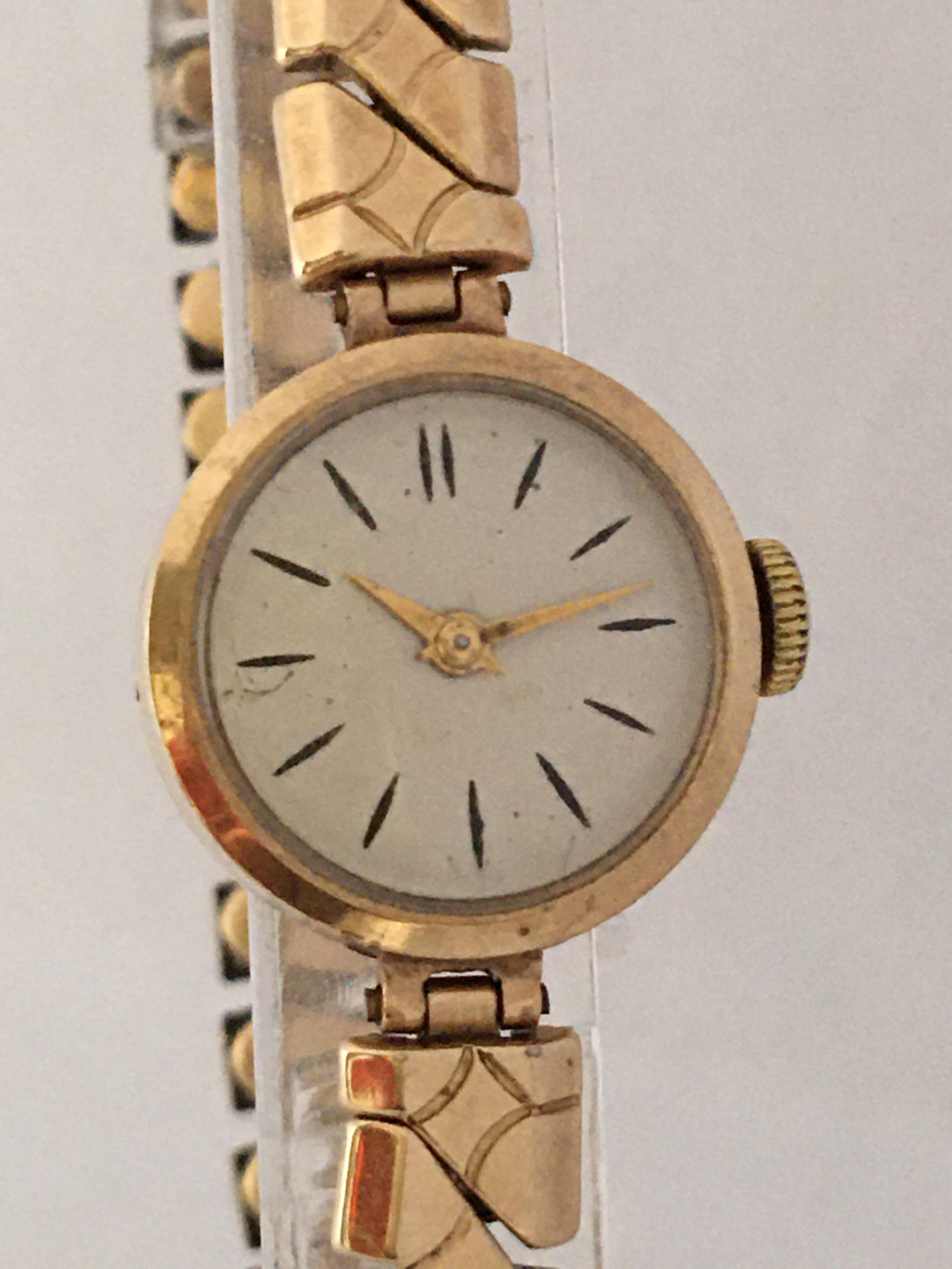Vintage 9 Karat Gold and Rolled Gold Strap Ladies Mechanical Watch 5