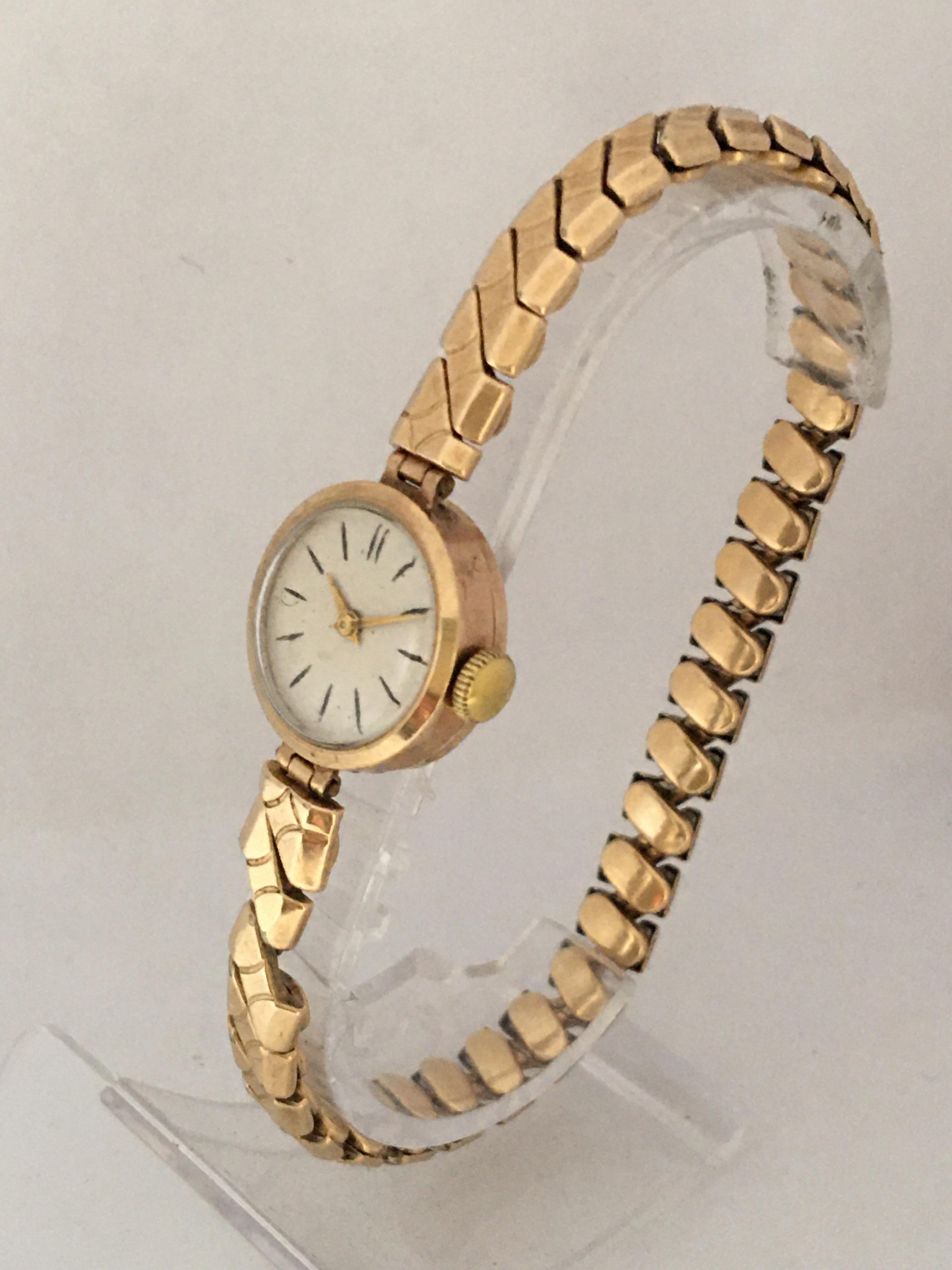 Women's Vintage 9 Karat Gold and Rolled Gold Strap Ladies Mechanical Watch