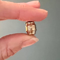 Vintage 9K Gold Barrel Charm Pendant