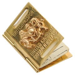 Vintage 9K Gold British Passport Charm