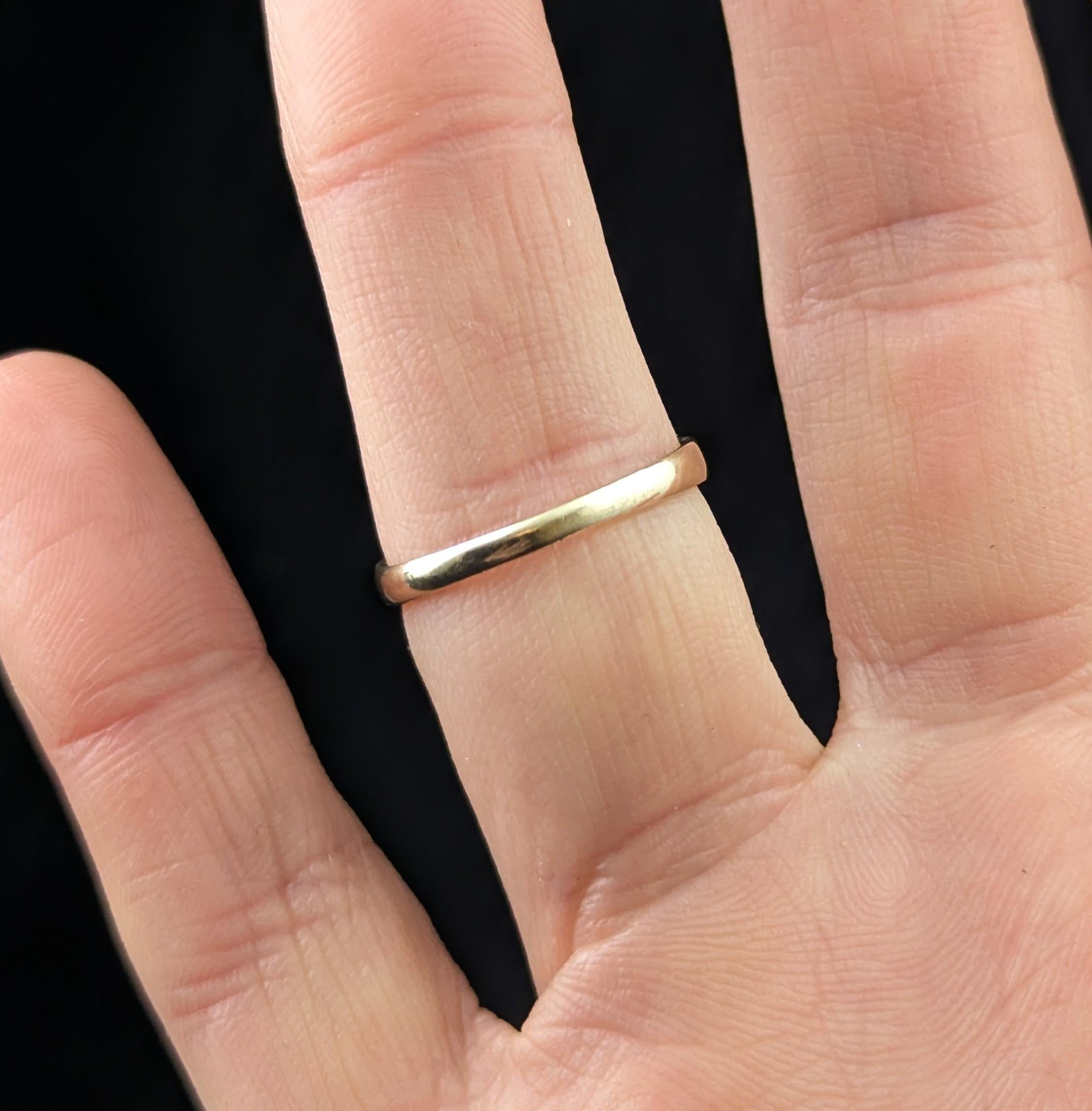 Vintage 9k gold Garnet and Paste half hoop ring For Sale 1