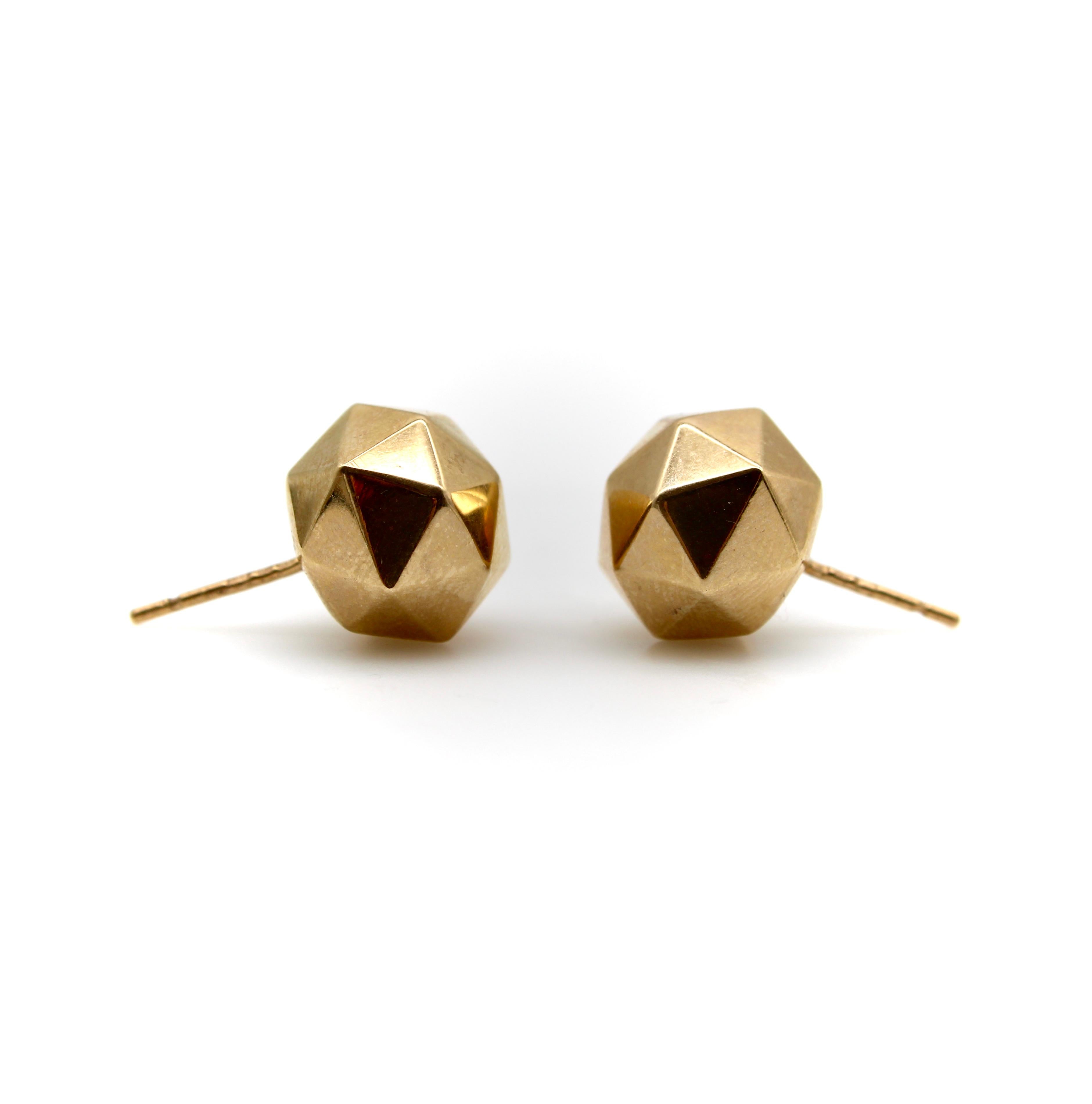 Vintage 9K Gold Geodätische Kuppel Ohrringe (Moderne) im Angebot