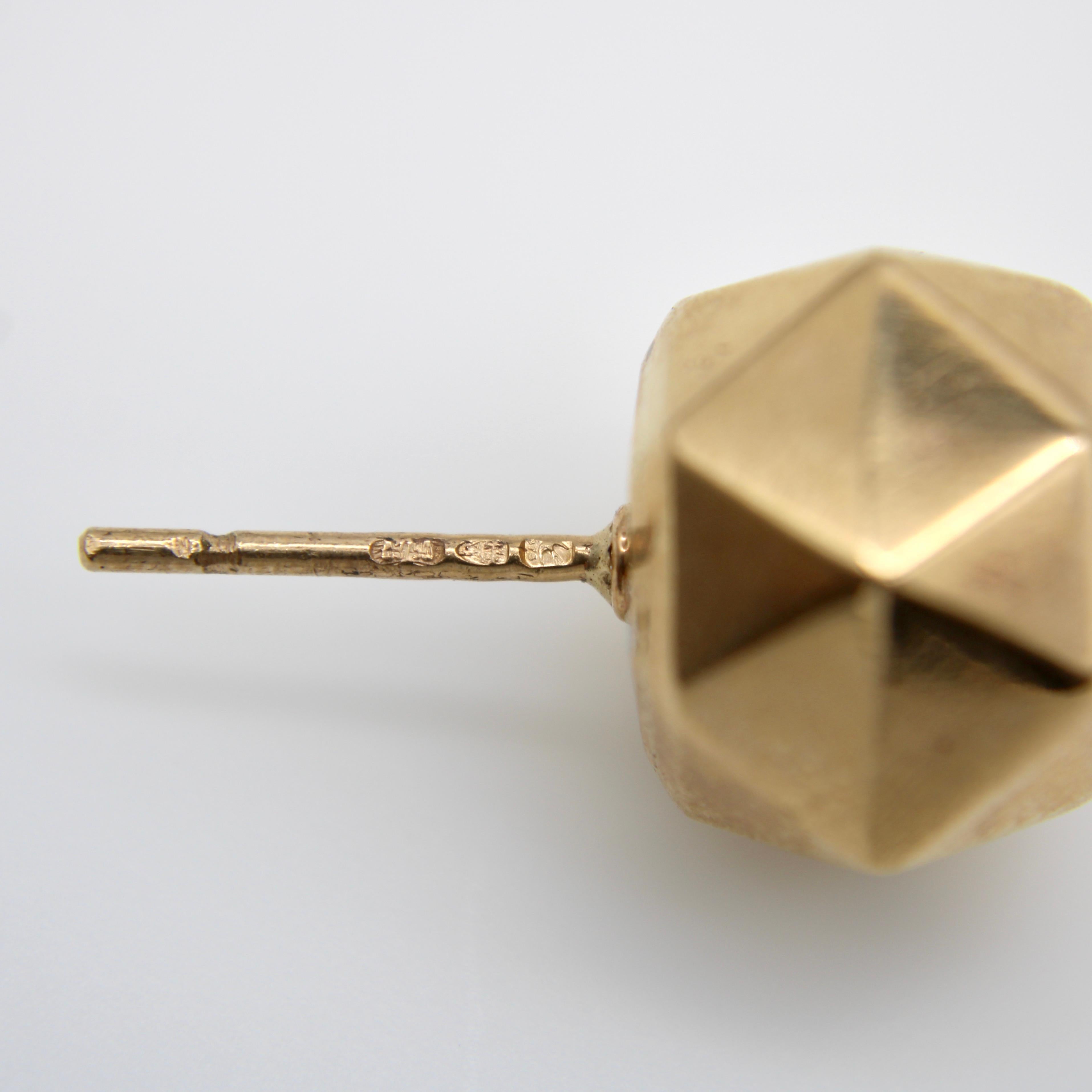 Vintage 9K Gold Geodätische Kuppel Ohrringe für Damen oder Herren im Angebot