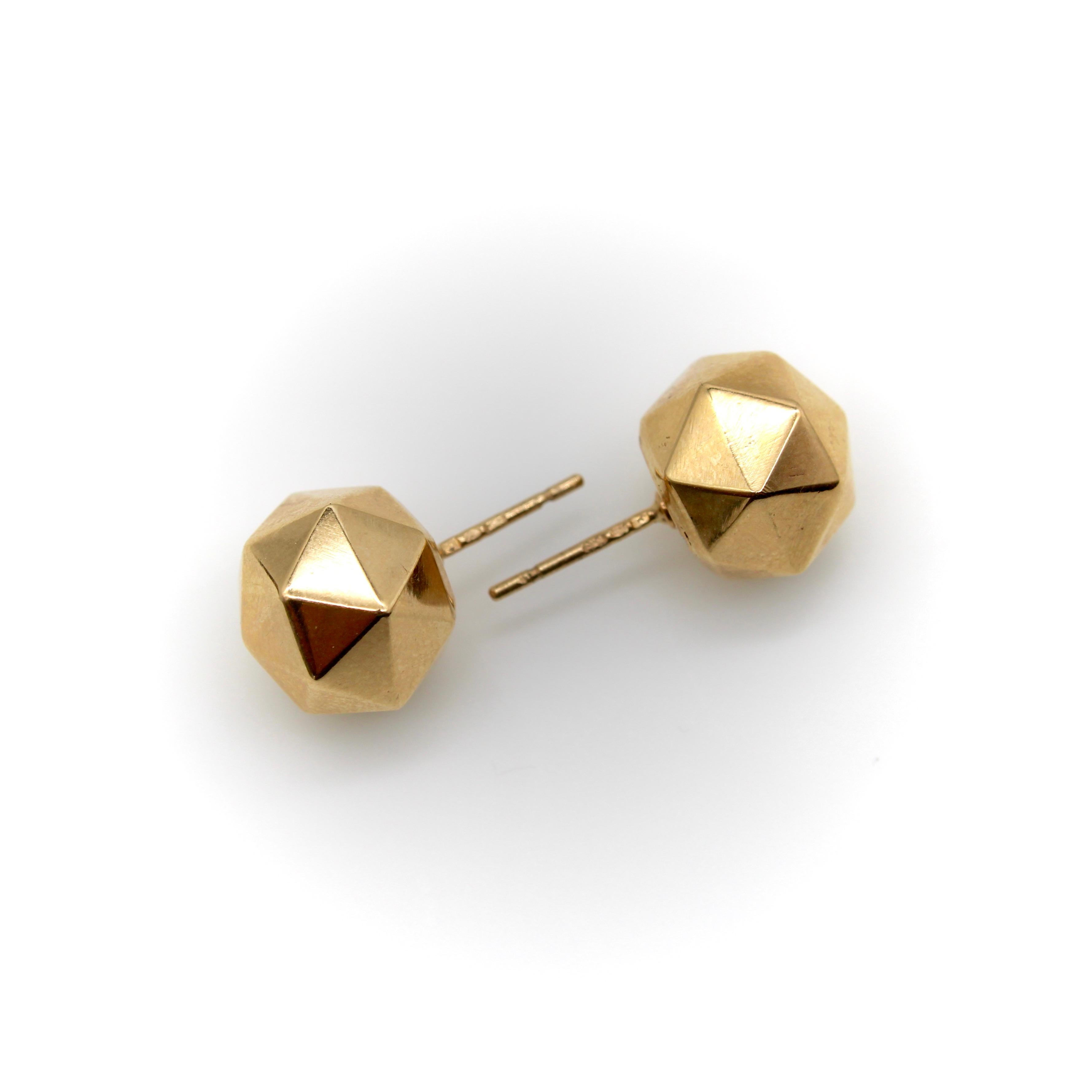 Vintage 9K Gold Geodätische Kuppel Ohrringe im Angebot 1