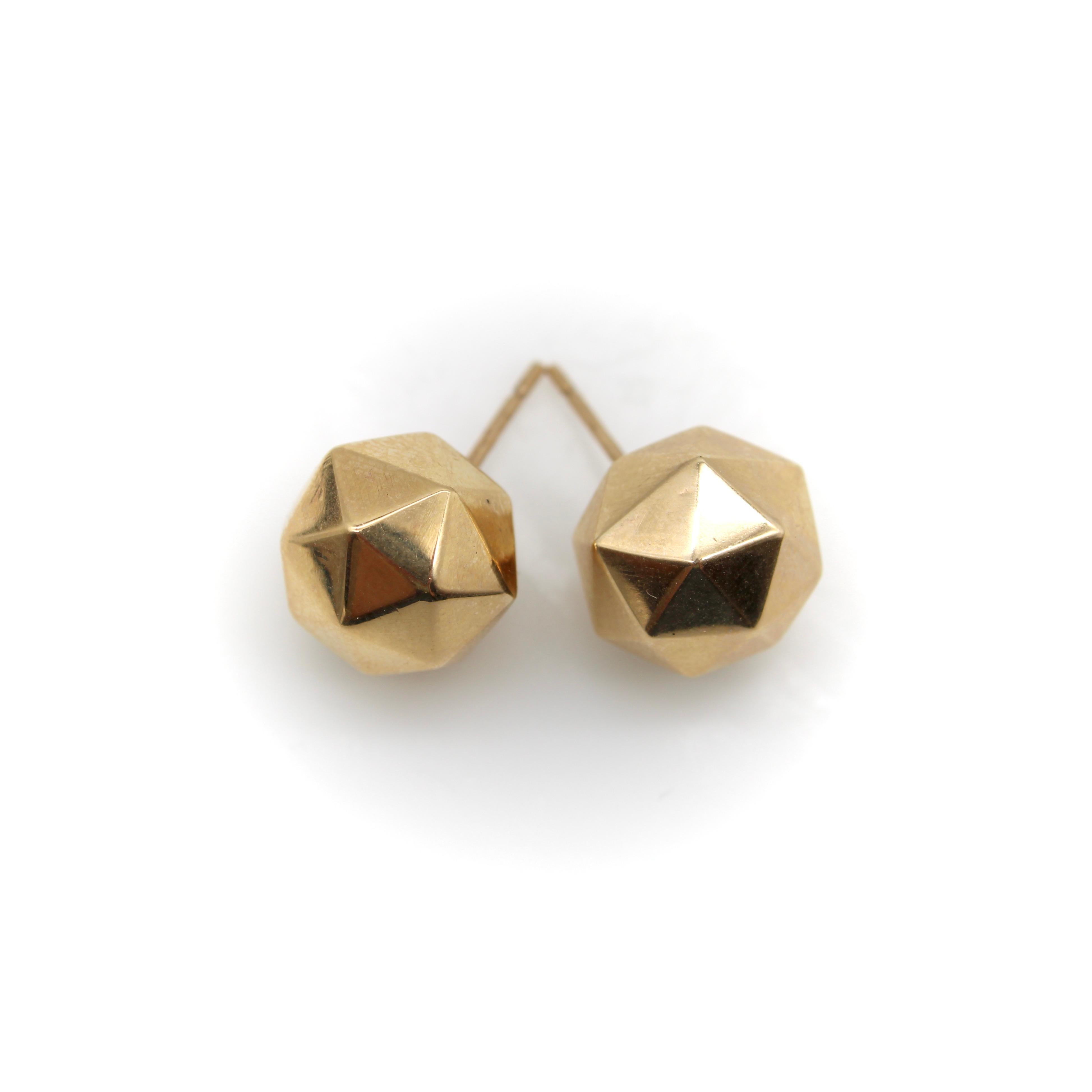 Vintage 9K Gold Geodätische Kuppel Ohrringe im Angebot 2