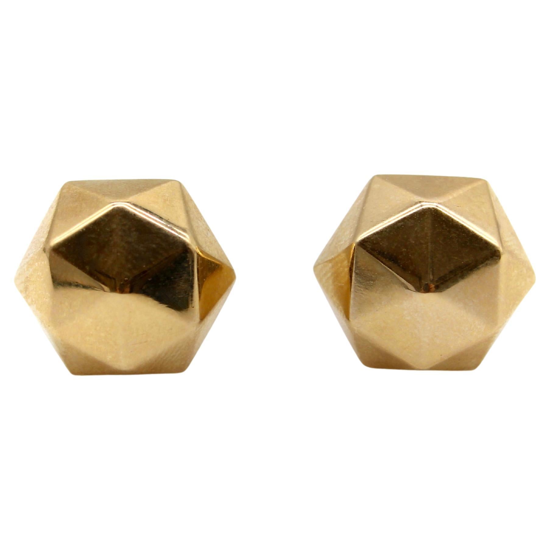Orecchini a cupola geodetica in oro 9K vintage