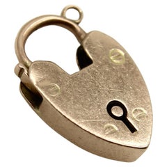 Vintage 9K Gold Heart Padlock Charm