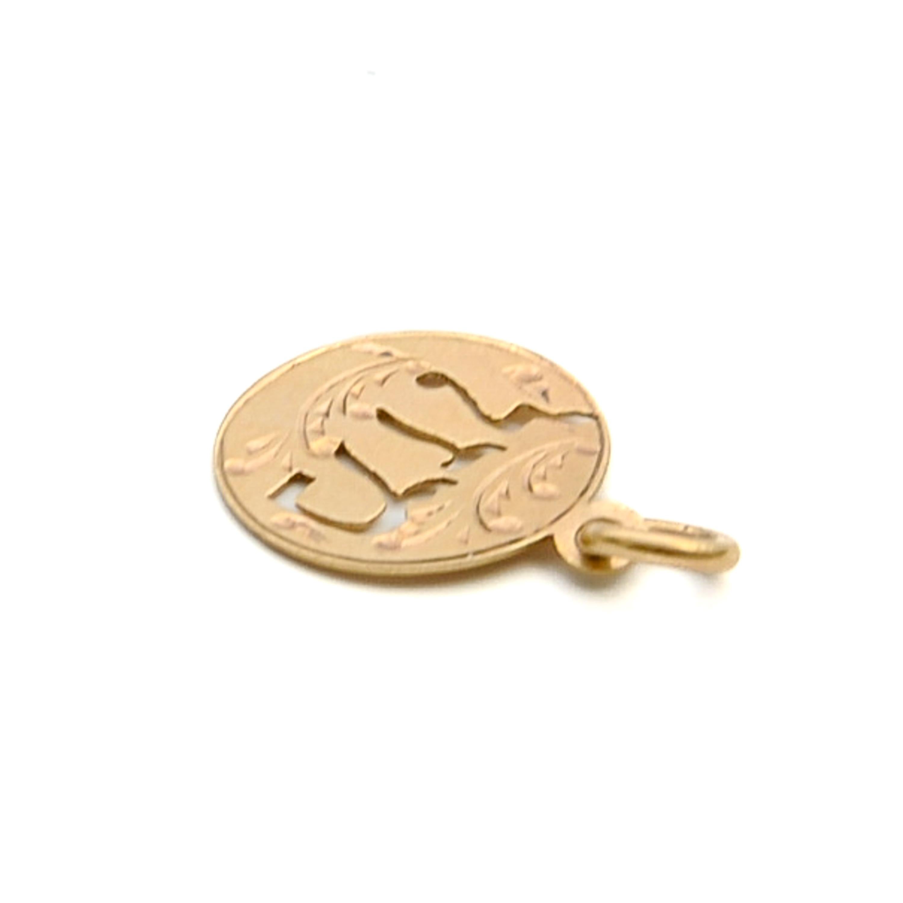 Vintage 9K Gold Hebrew Coin Charm Pendant 1