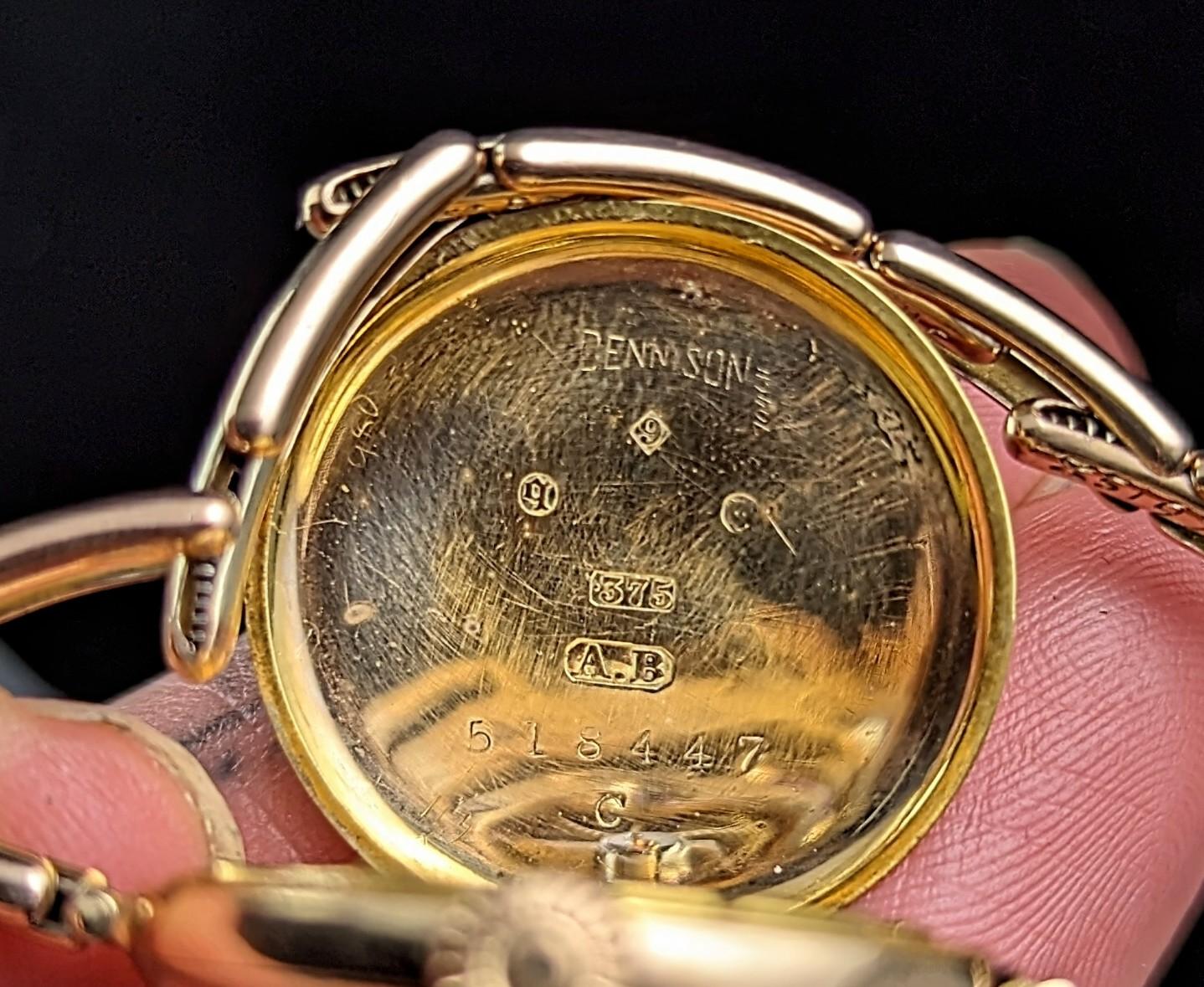 Vintage 9k gold Ladies Longines cocktail watch, bracelet strap  3
