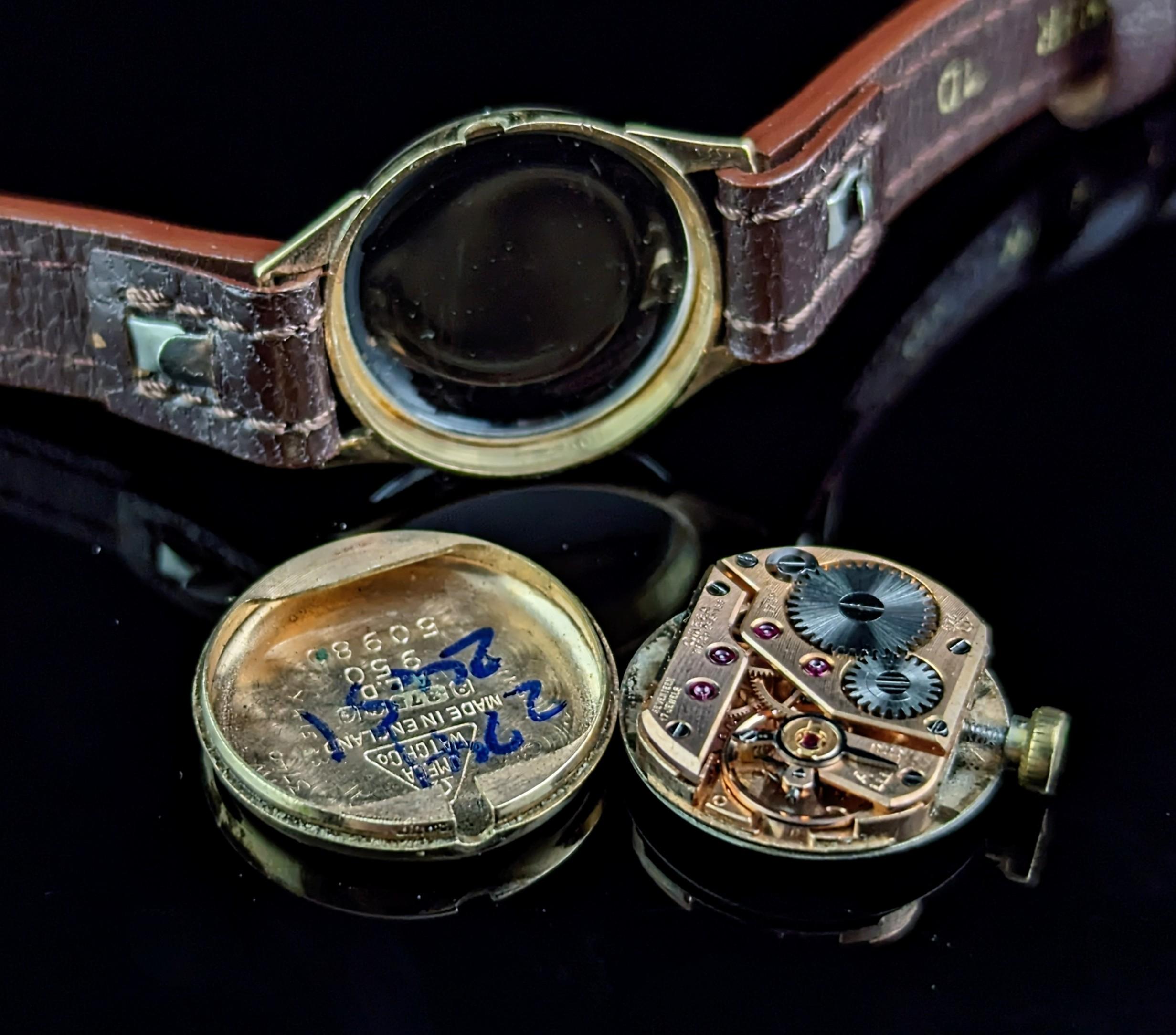Vintage 9k gold Ladies Omega wristwatch, boxed  10