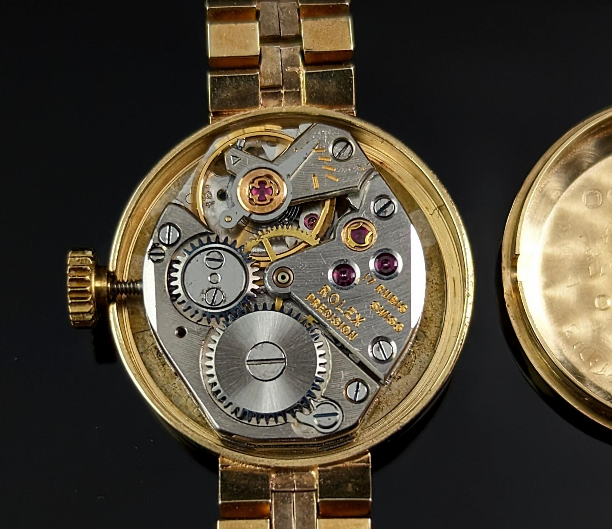 Vintage 9k gold Ladies Rolex Precision wristwatch, boxed watch  For Sale 8