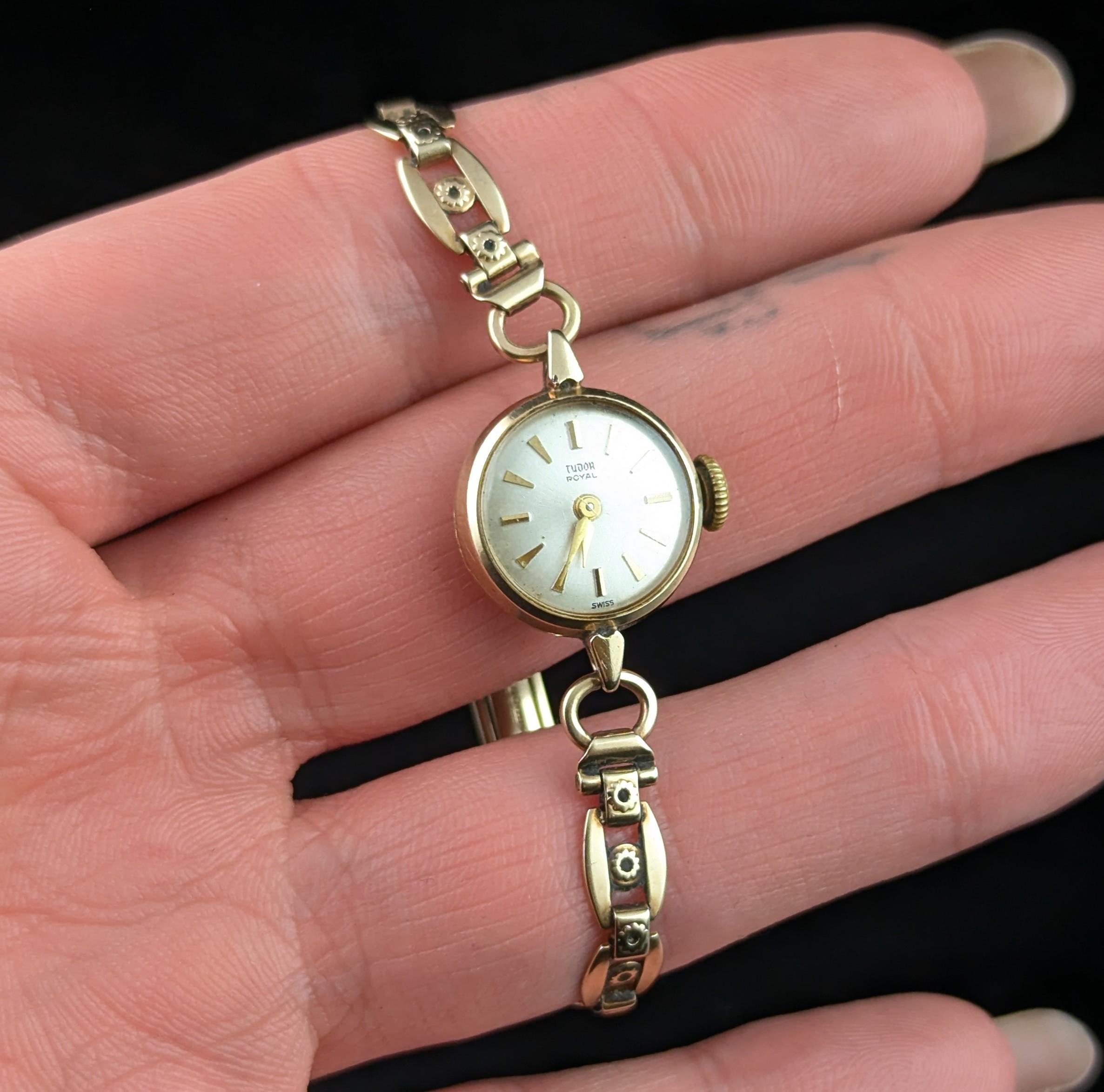 Vintage 9k Gold Damen Tudor Royal Armbanduhr im Angebot 1