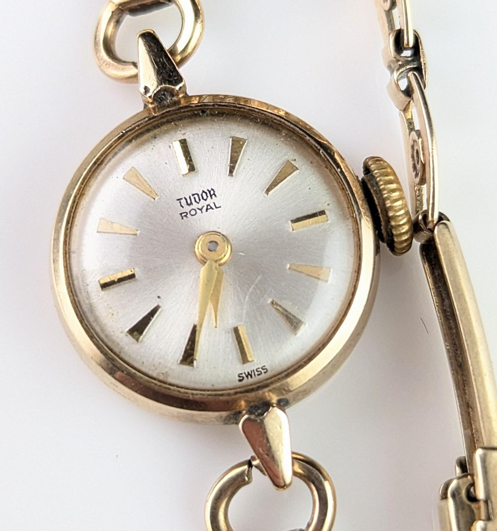 Vintage 9k Gold Damen Tudor Royal Armbanduhr im Angebot 4