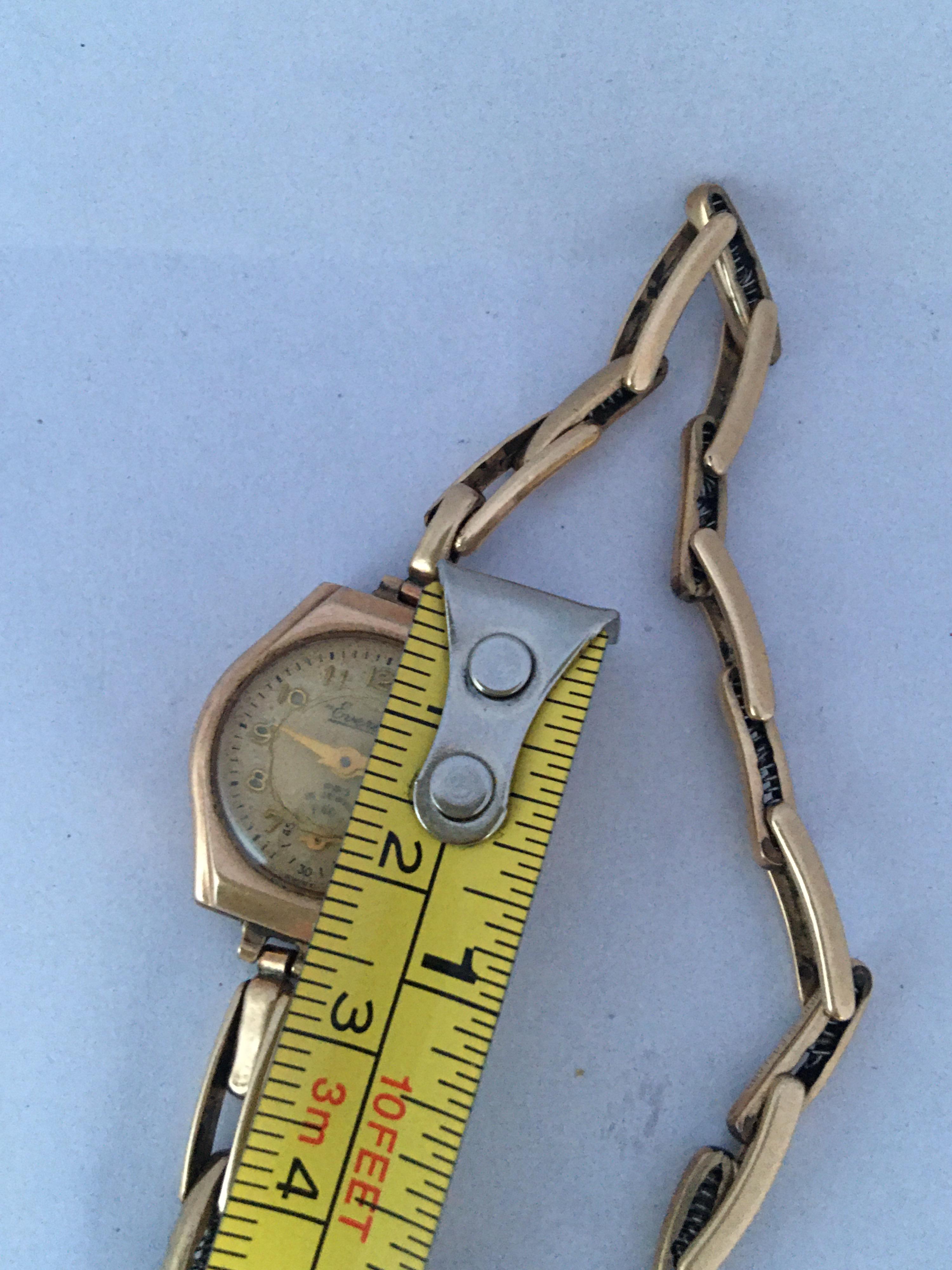 Vintage 9 Karat Gold London Case Made Ladies Mechanical Watch For Sale 9
